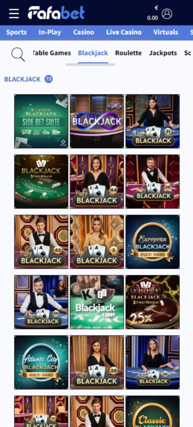 Fafabet Casino Mobile Preview 4