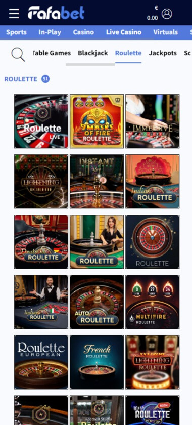 Fafabet Casino Mobile Preview 2