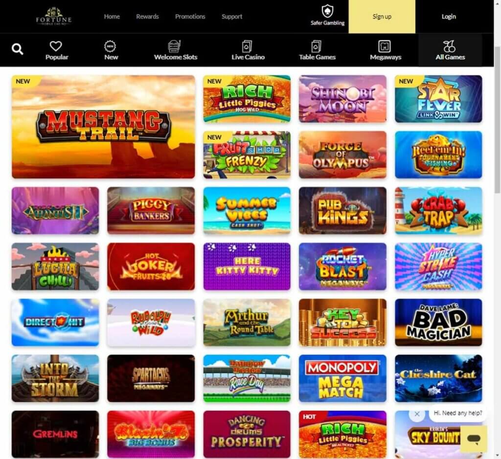 fortune-mobile-casino-collection-of-games-desktop-review