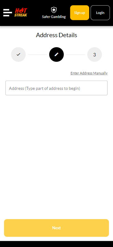 Hot Streak Casino Registration Process Image 2