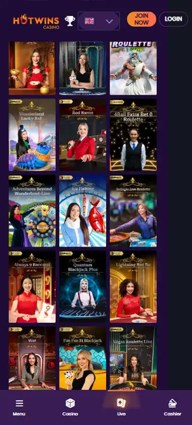 HotWinsCasino Mobile Preview 2