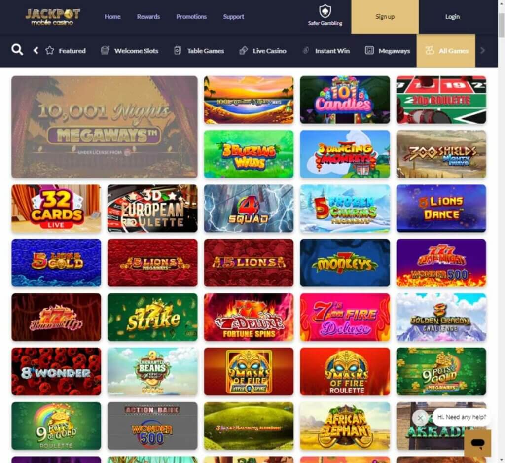 jackpot-mobile-casino-collection-of-games-review