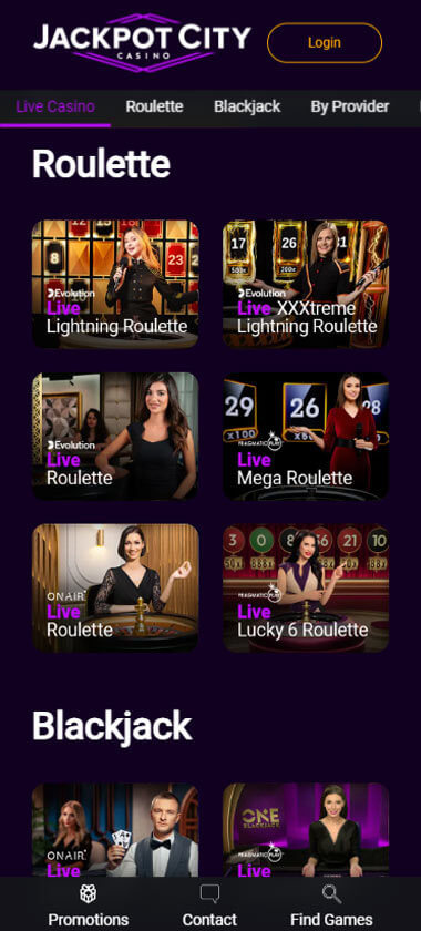 JackpotCity Casino Mobile Preview 2