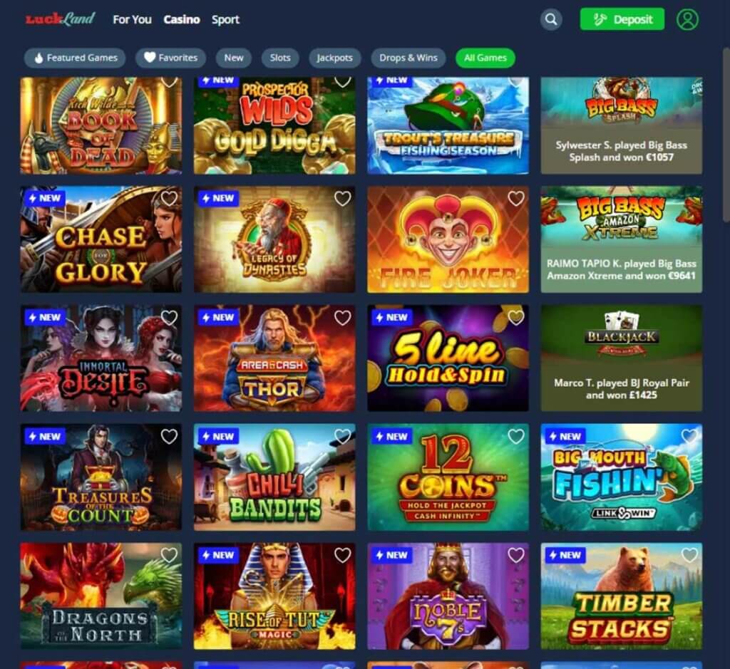 LuckLand Casino Desktop preview 1