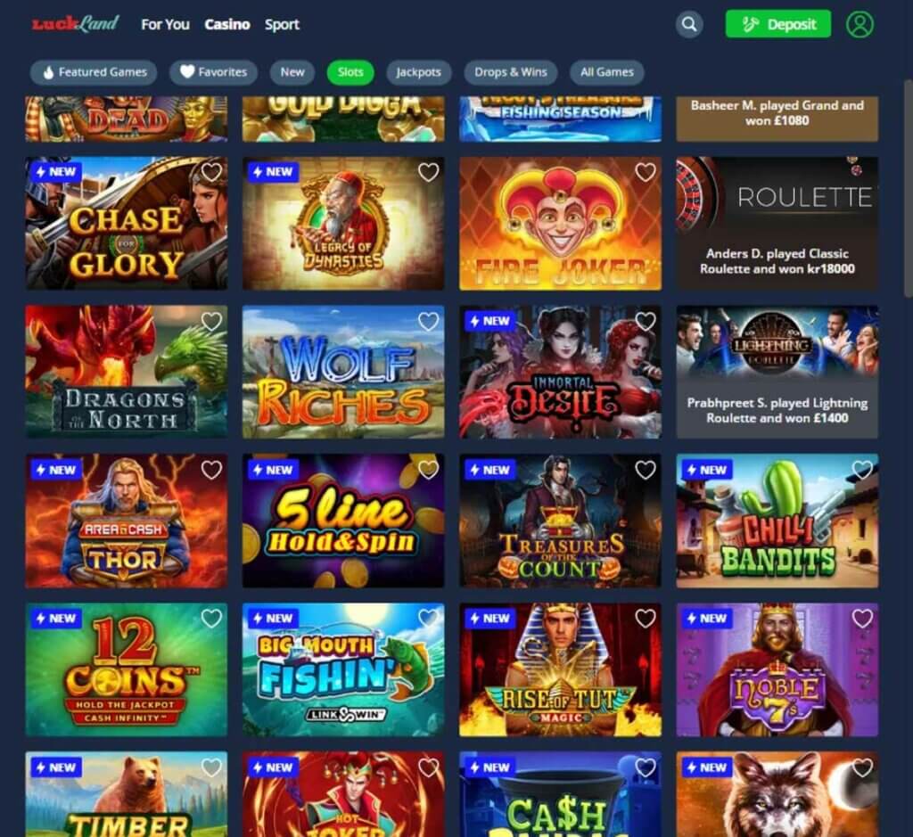 LuckLand Casino Desktop preview 3
