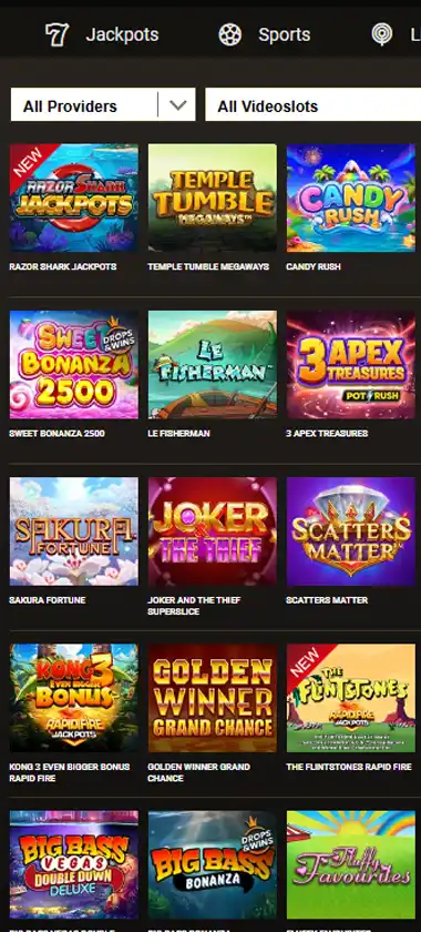 Mega Riches Casino Mobile Preview 1
