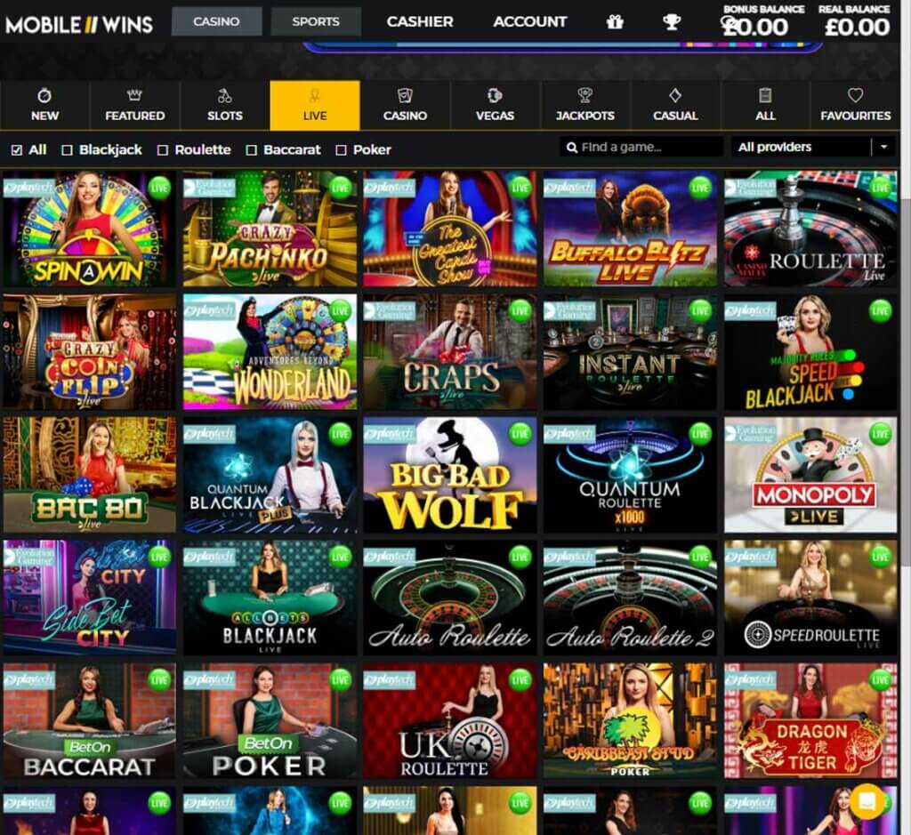 mobile-wins-casino-live-dealer-games-collection-review