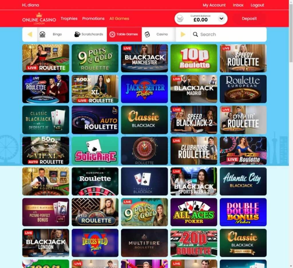 Online Casino London Desktop preview 1