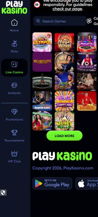 PlayKasino Mobile Preview 2