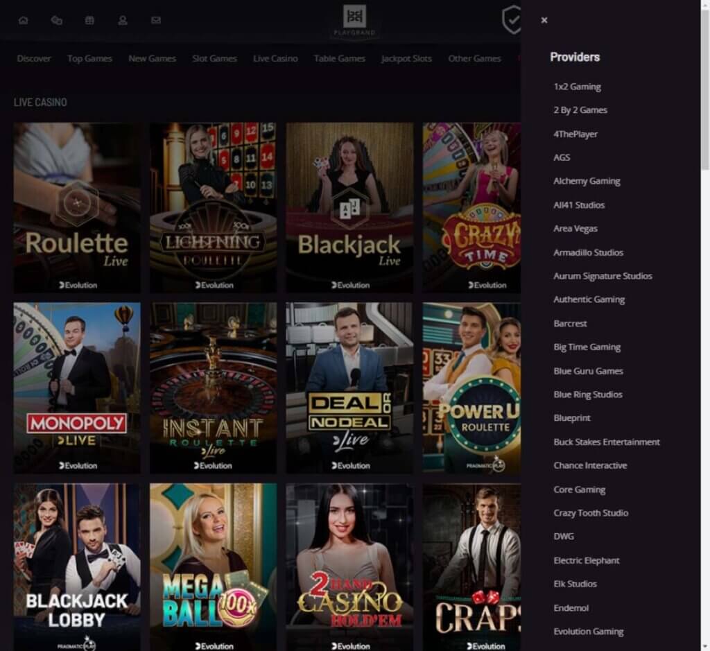 PlayGrand Casino Desktop preview 1