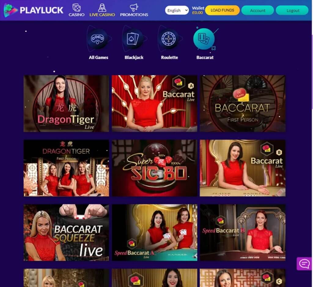 Playluck Casino Desktop preview 3