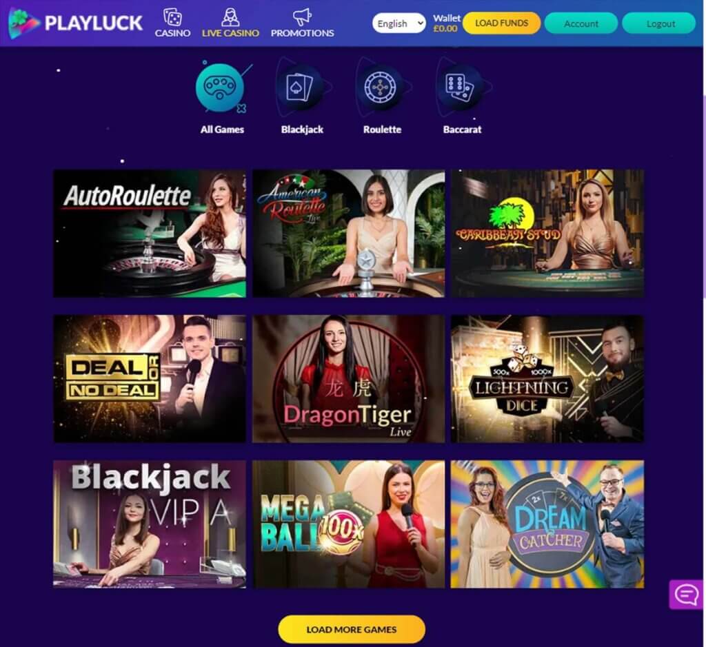 Playluck Casino Mobile Preview 3