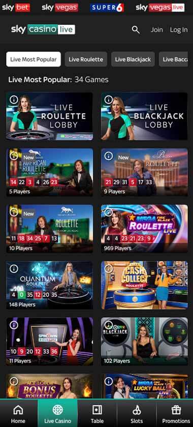 Sky Casino Mobile Preview 2