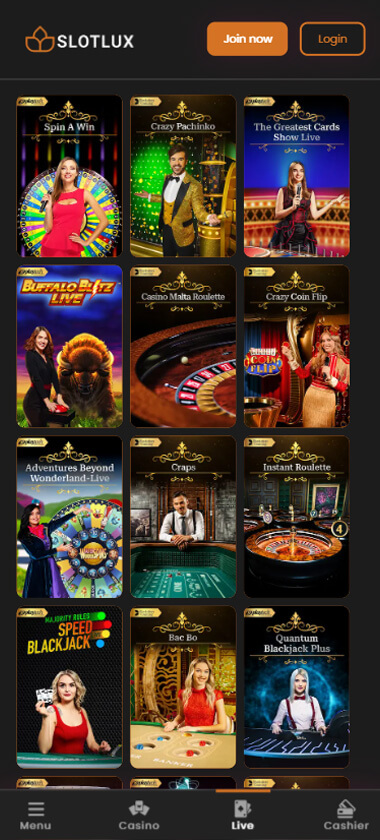 Slot Lux Casino Mobile Preview 2