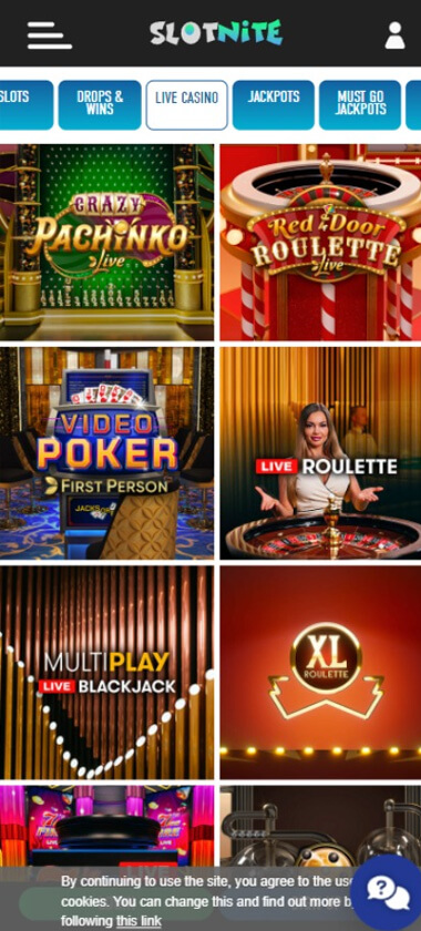 Slotnite Casino Mobile Preview 2