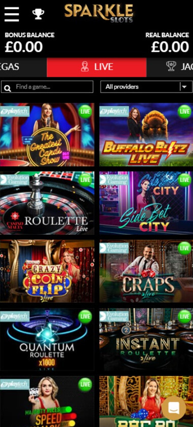 Sparkle Slots Casino Mobile Preview 2