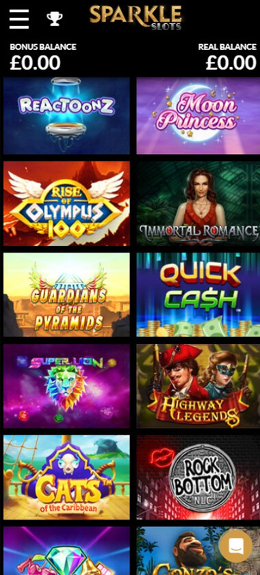 Sparkle Slots Casino Mobile Preview 1