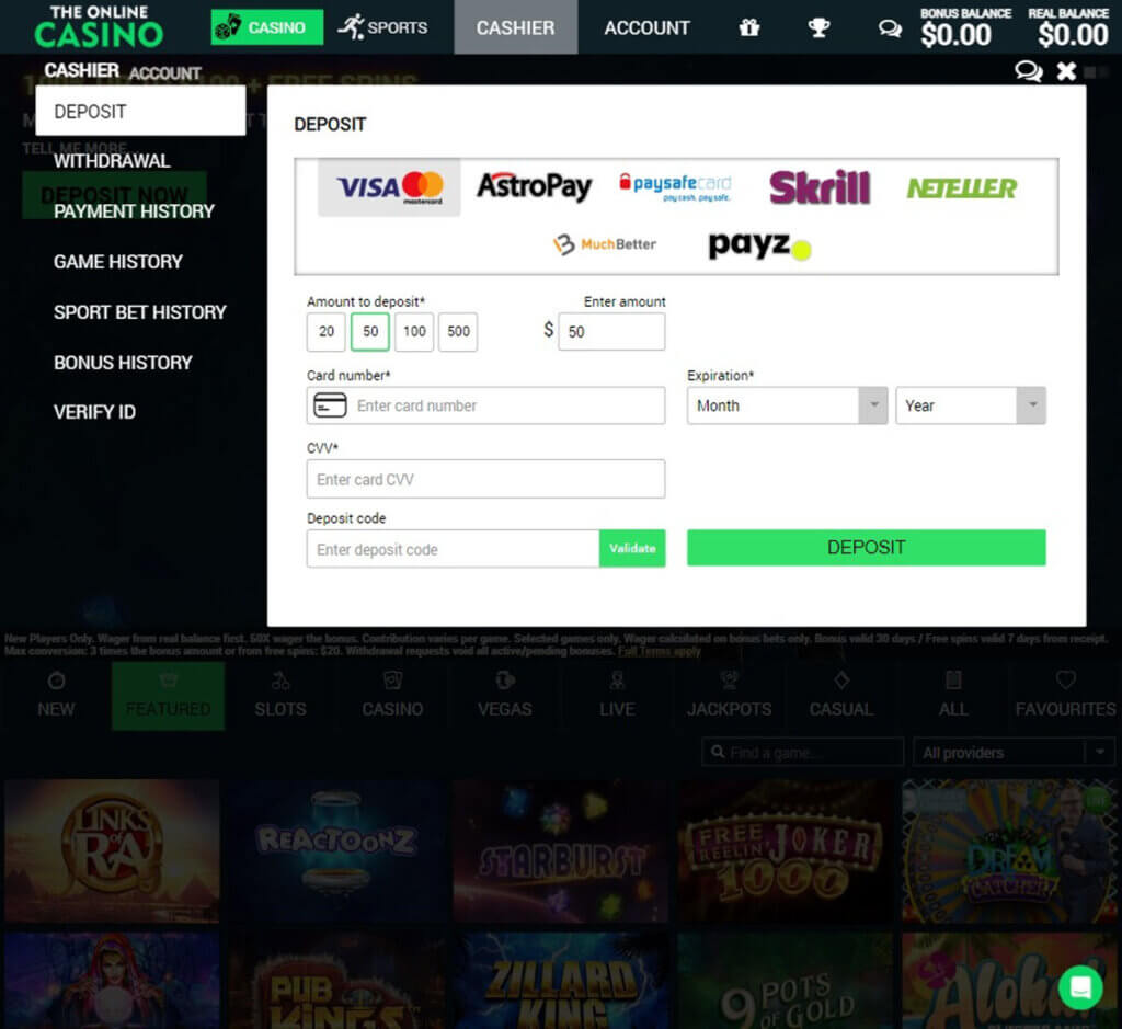 the-online-casino-deposit-methods-available-review
