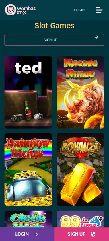Wombat Bingo Mobile Preview 2