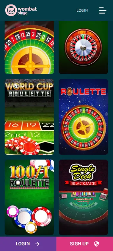 Wombat Bingo Mobile Preview 1