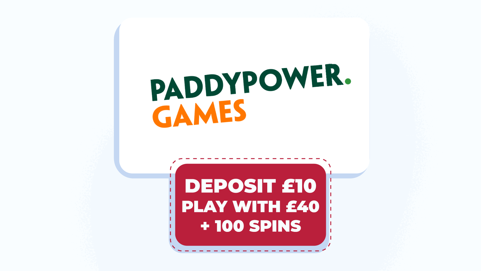 Deposit £10, play with £40 + 100 spins at Paddy Power Games – best 300% casino bonus