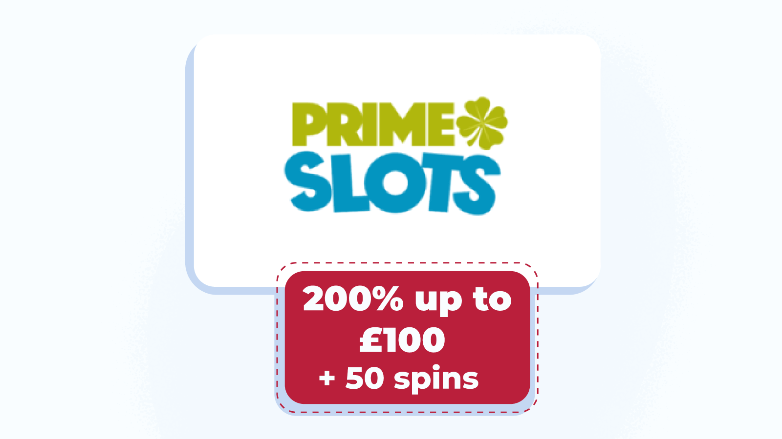 200% up to £100 + 50 spins at Prime Slots – best 200% deposit bonus UK