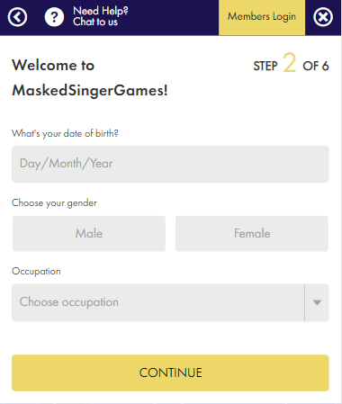 MaskedSingerGames Registration Process Image 2