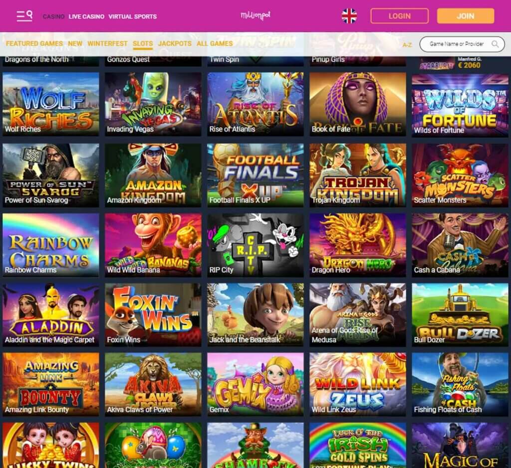 Millionpot Casino Desktop preview 1