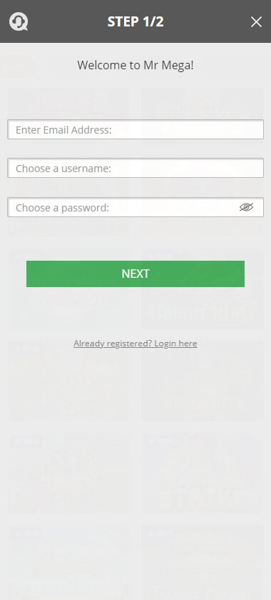 Mr Mega Casino Registration Process Image 1