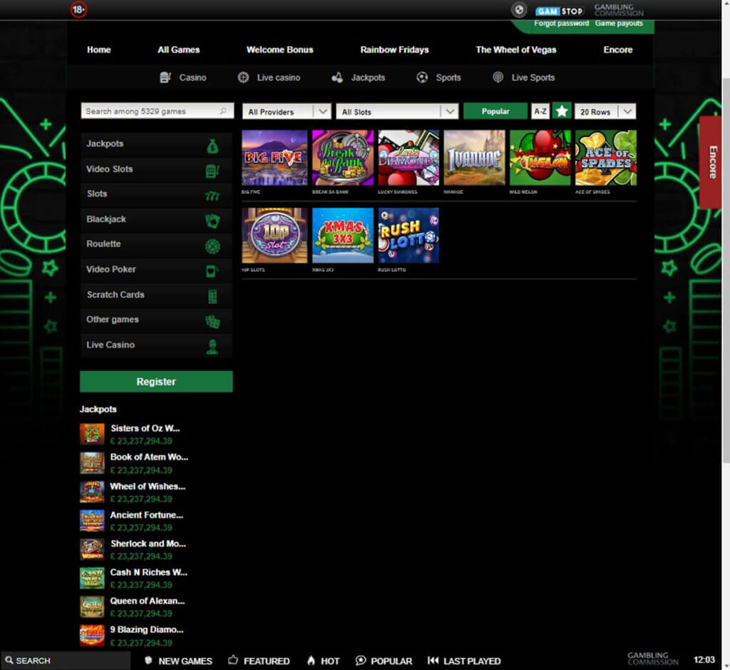 Mr Vegas Casino Desktop preview 1