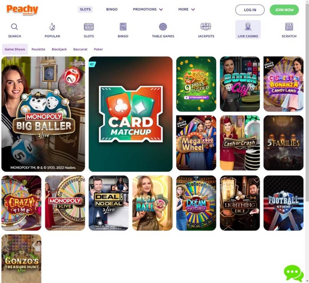 Peachy Games Casino Desktop preview 2
