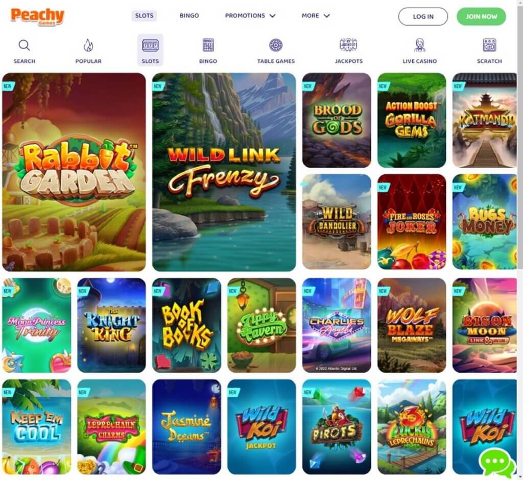 Peachy Games Casino Desktop preview 1
