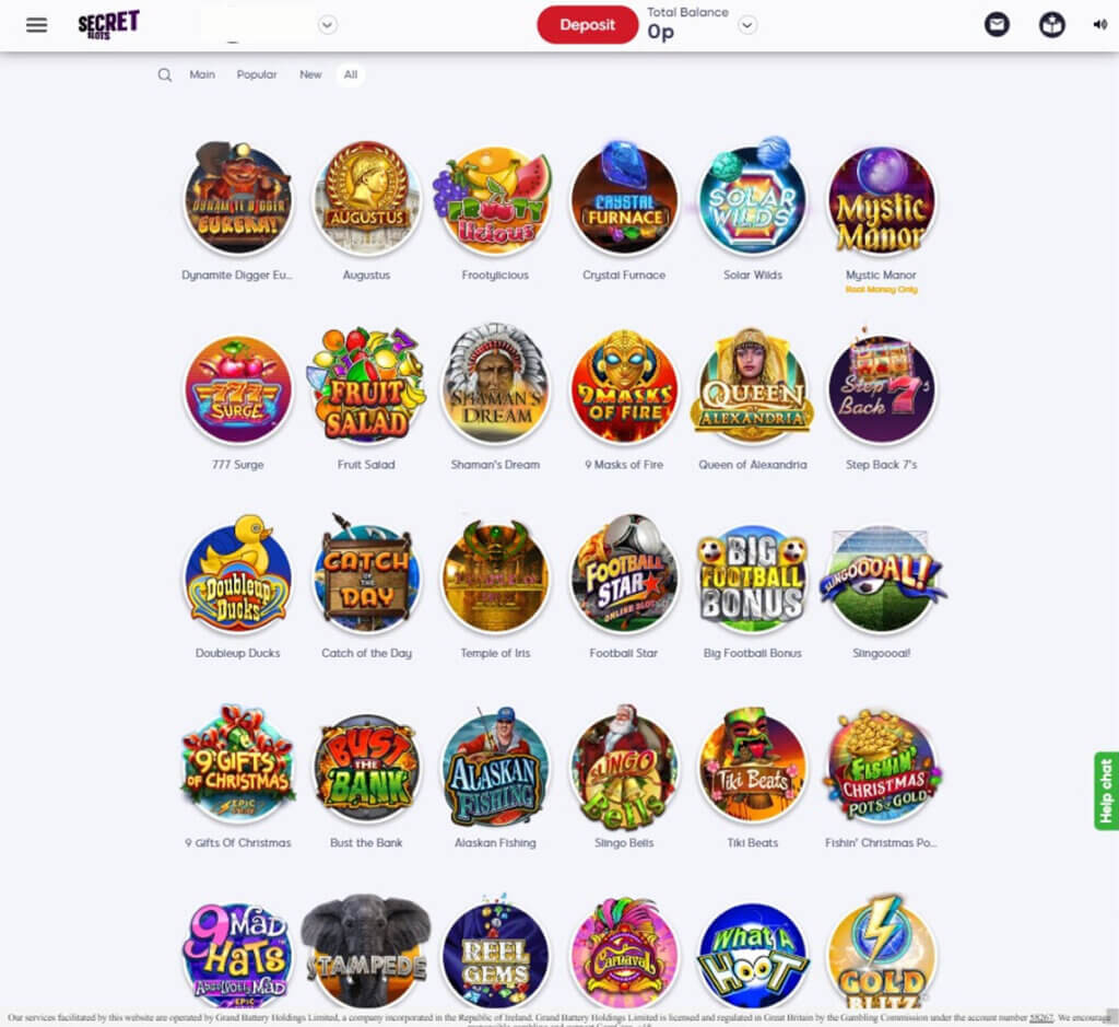 Secret Slots Casino Desktop preview 1