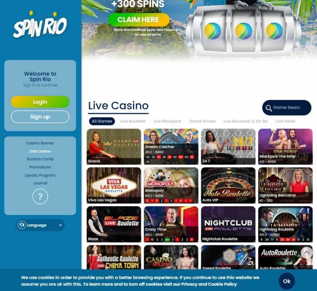 Spin Rio Casino Desktop preview 2