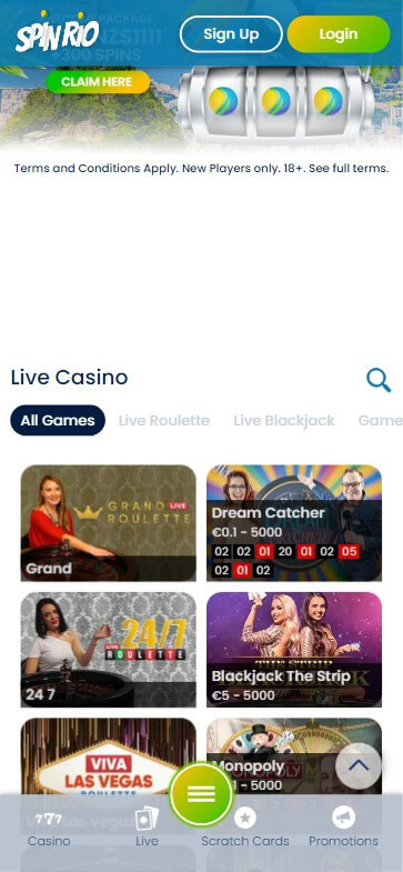 Spin Rio Casino Mobile Preview 2