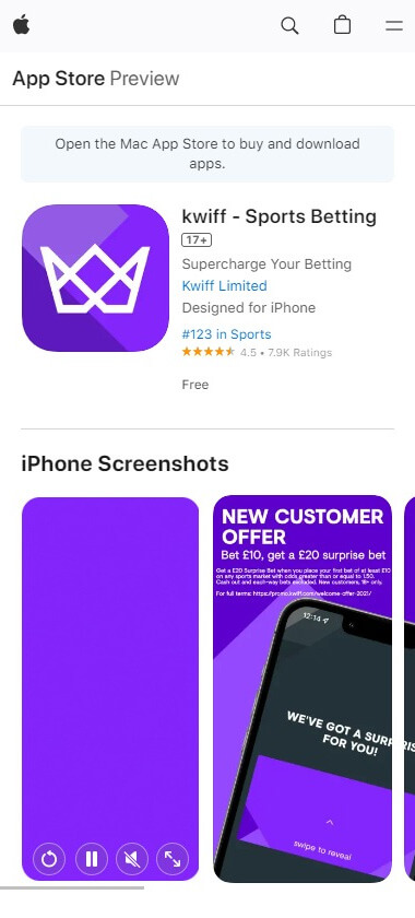 Kwiff Casino App preview 1