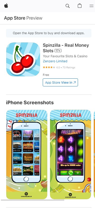 Spinzilla Casino App preview 1
