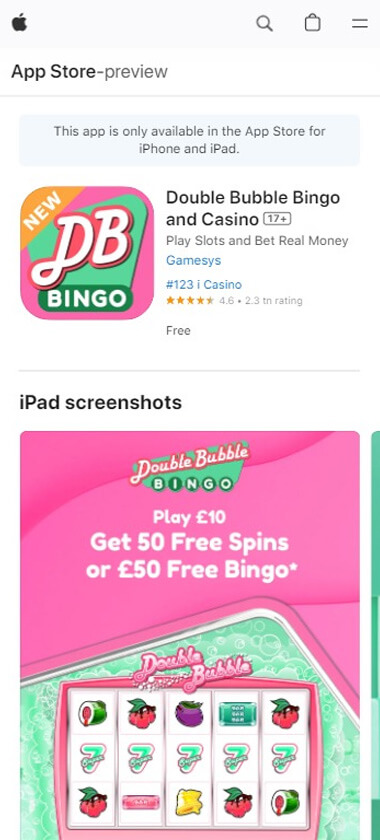 double-bubble-bingo-Casino-mobile-app-ios-homepage