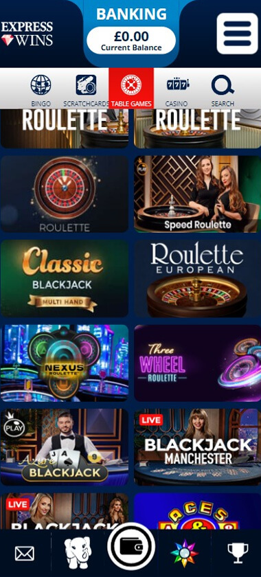 Express Wins Casino Mobile Preview 2