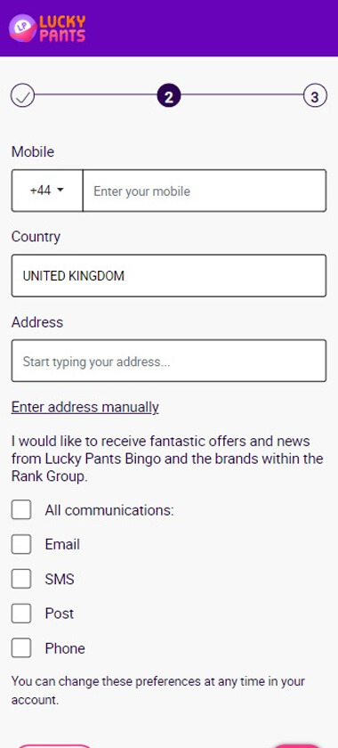 PayPal Bingo Sites Registration Process Image 2