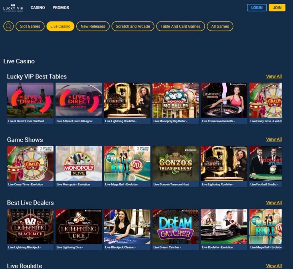 Lucky VIP Casino Desktop preview 2