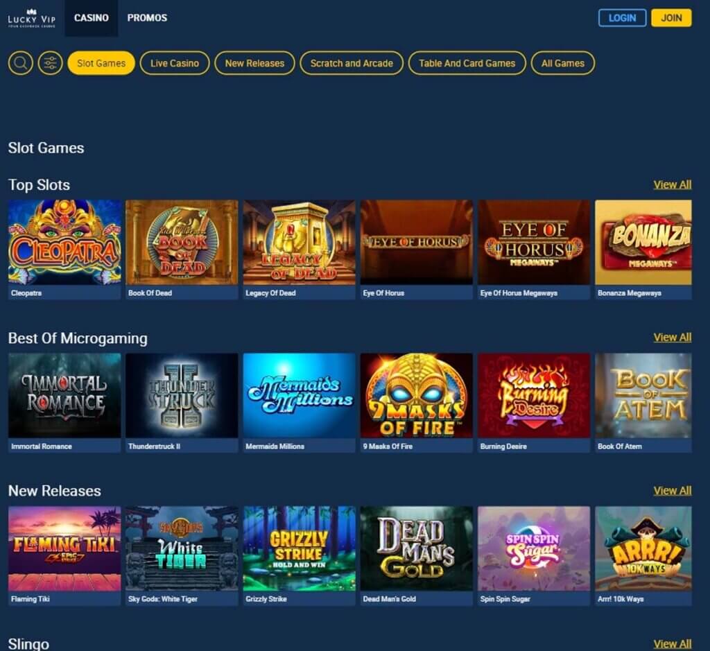 Lucky VIP Casino Desktop preview 1