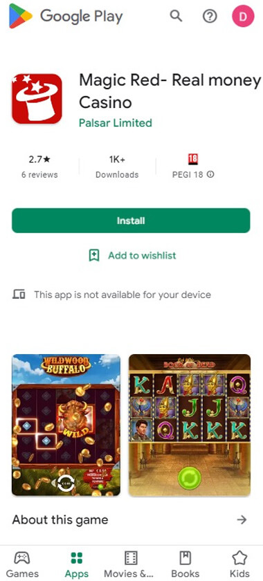 MagicRed Casino App preview 1