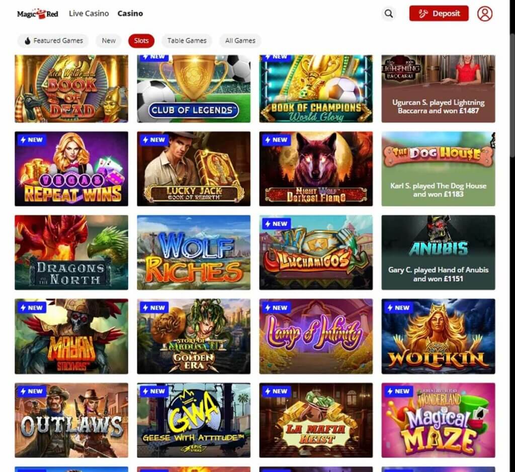 MagicRed Casino Desktop preview 1