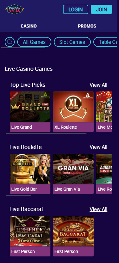 Magical Vegas Casino Mobile Preview 2