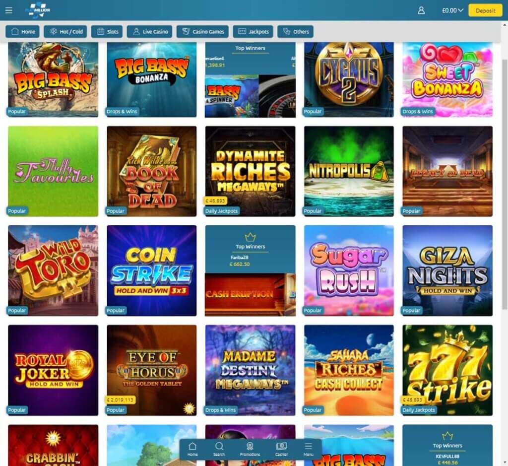 PlayMillion Casino Desktop preview 1
