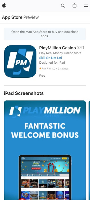 PlayMillion Casino App preview 1