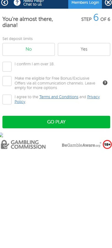 PlayMillion Casino Registration Process Image 6