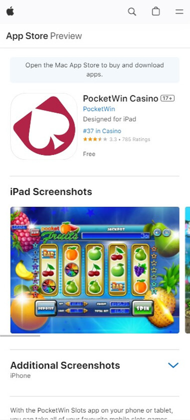 PocketWin Casino App preview 1