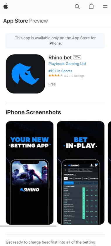 Rhino.bet Casino App preview 1